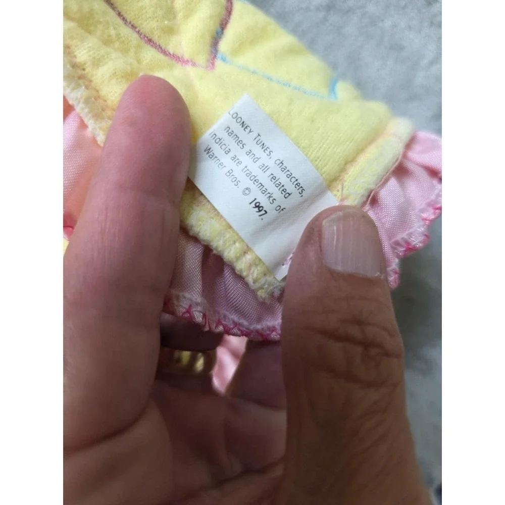 HTF RARE VINTAGE 1997 LOONY TUNES TWEETY BIRD QUILTED BABY BLANKET LOVEY 18x12
